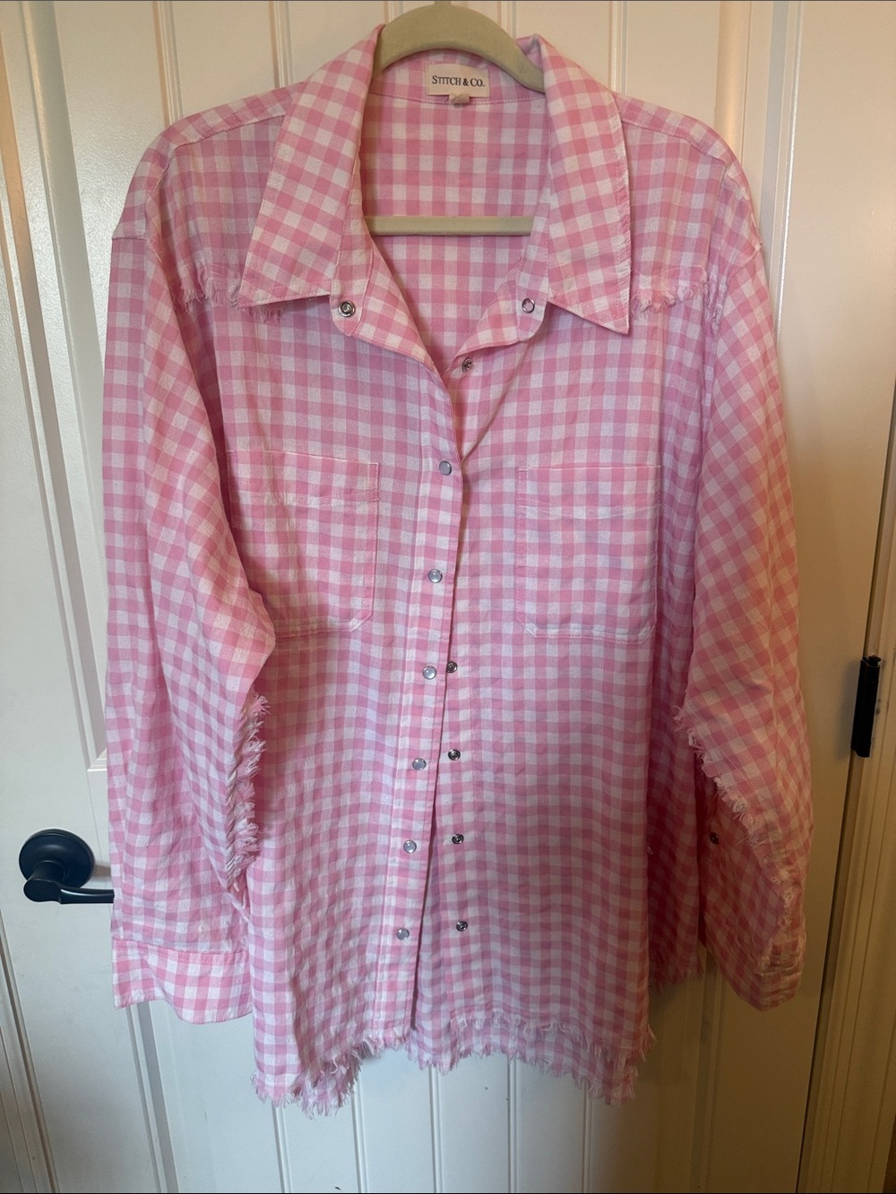 Stitch & Co. Pink Gingham Button-Down Shirt